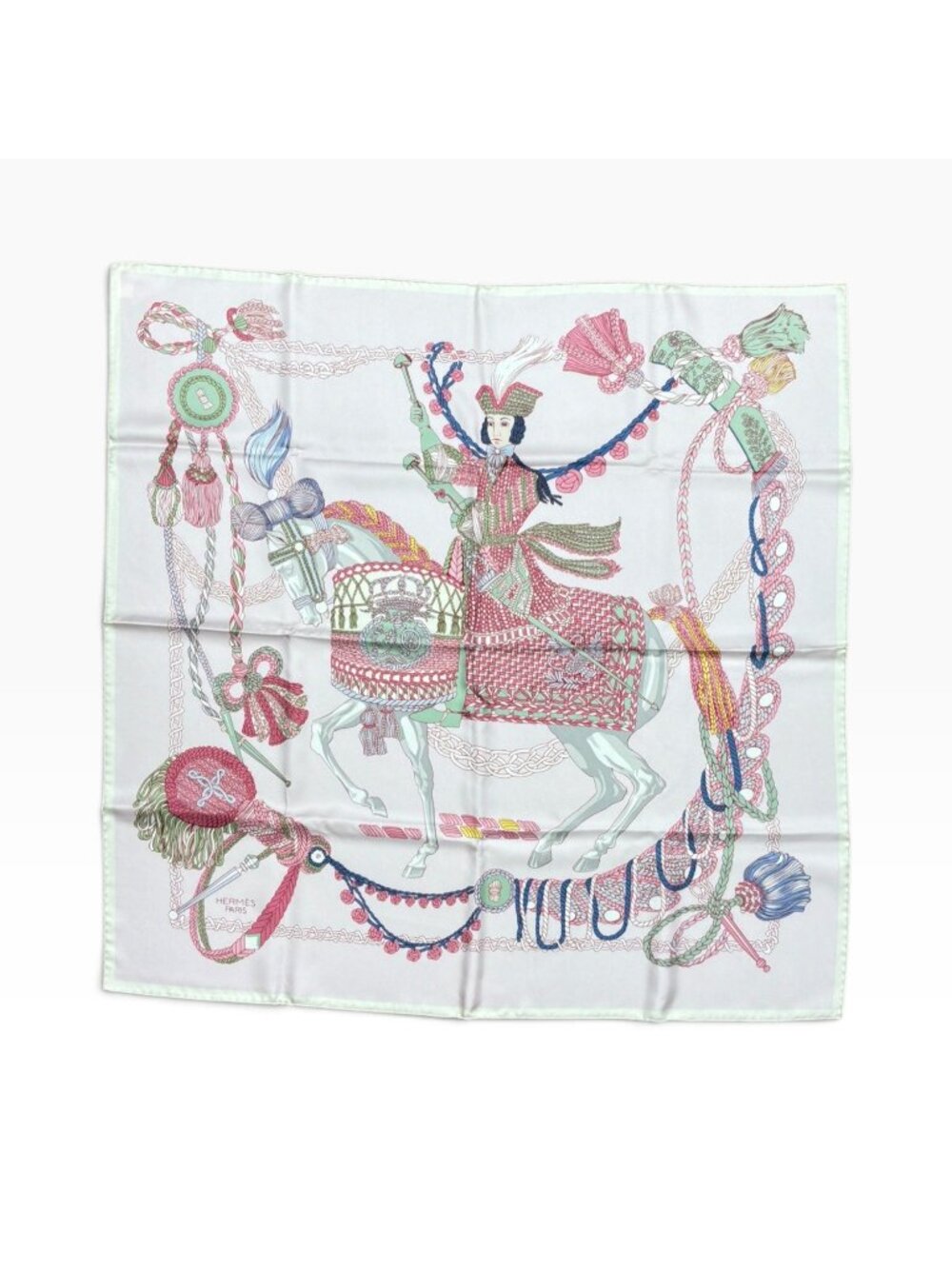HERMES Silk Scarf "Le Timbalier" Re-Issue By Marie-Francoise Heron